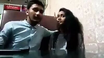 Desi kissing in cafe